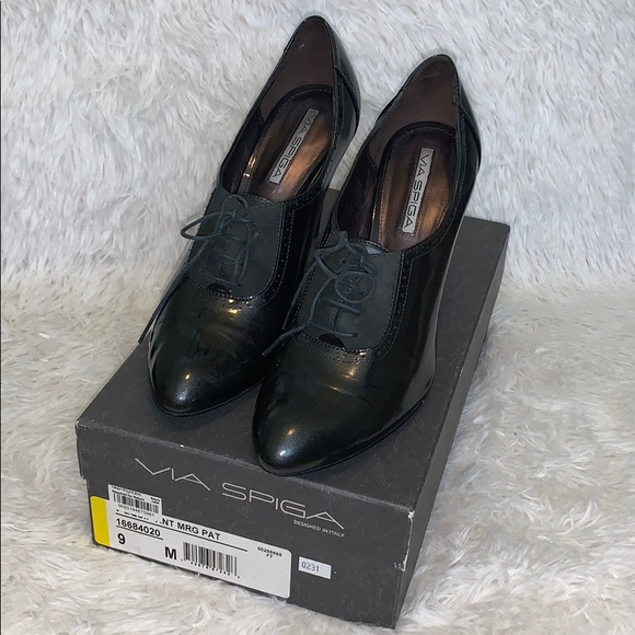 🎉HP🎉 Via Spiga heeled patent Oxford shoes sz 9 - Picture 3 of 11